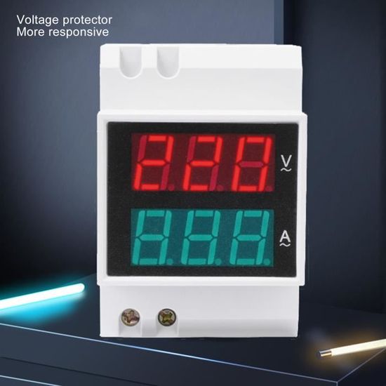 Voltmètre Ampèremètre AC Numérique à Montage Rail DIN - Affichage LCD 60V-500V / 0-99,9A