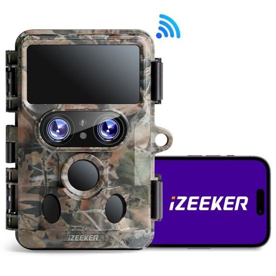 Caméra De Chasse 4K 48MP WiFi Avec Vision Nocturne Et Détecteur De Mouvement - 0,2s Déclenchement - IP66 - Pour Smartphone