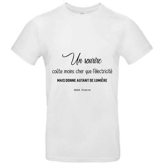 T Shirt Premium Homme Blanc Citation Abbe Pierre Blanc Cdiscount Pret A Porter