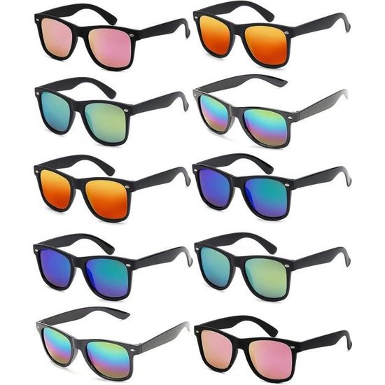 Lunettes De Soleil Vintage Rectangulaires - Lot De 2 (homme/femme) - UV400 - Monture Transparente - Neuf Avec étiquettes