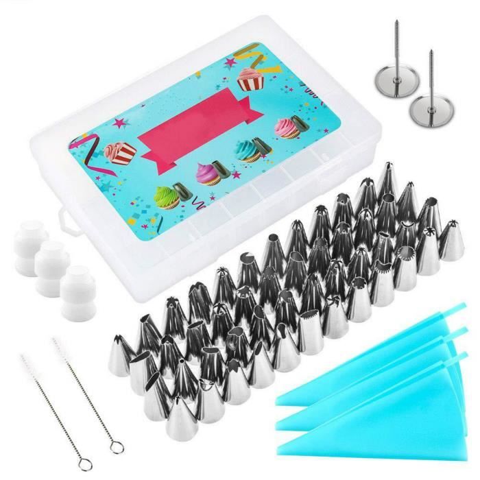 Moule de Décoration de Gâteau,Outils Ustensiles de Pâtisserie,58 Pièces Poche à Douilles, Kits pour Décoration de Gâteaux