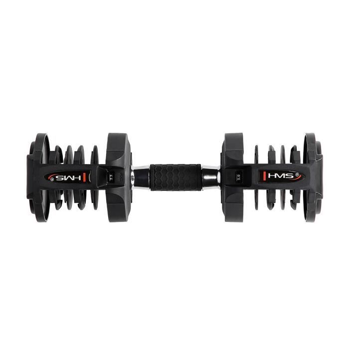 HMSPORT - Haltère réglable Set 2,3 - 20 kg - Ajustement de la charge + Poignée antidérapante - Équipement sportif - Salle de sport