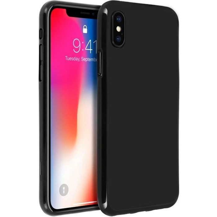 Coque iPhone X / XS Protection Silicone gel incassable - Noir