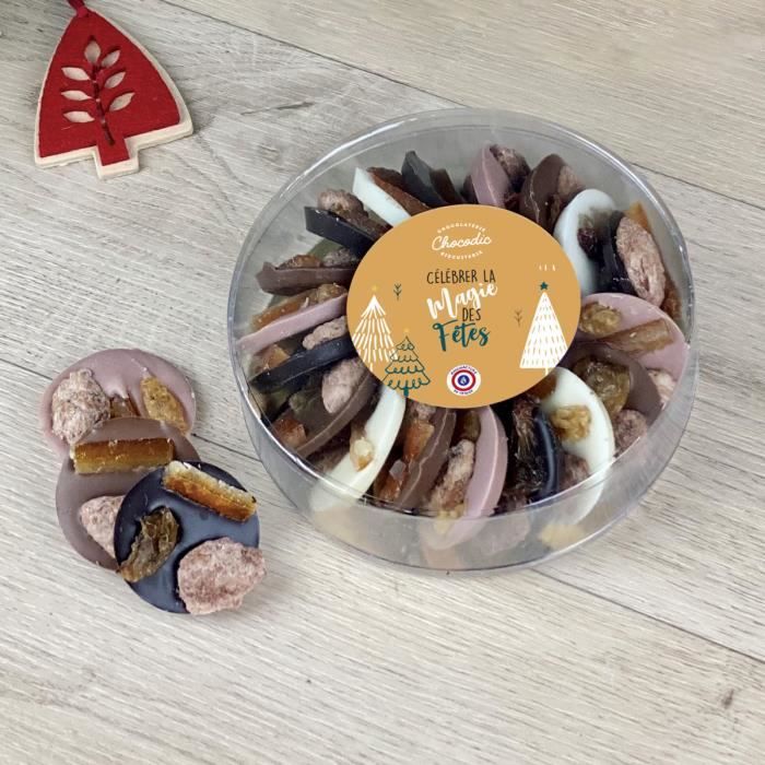 COFFRET MENDIANT CHOCOLAT NOEL - CHOCOLAT DE NOEL FABRICATION ARTISNALE