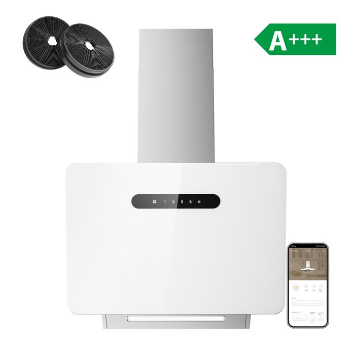 CIARRA Hotte Inox 90cm - 550 m³/h - LED Eclairage - 3 Vitesses - Recyclage/Evacuation - Hotte de Cuisine Murale