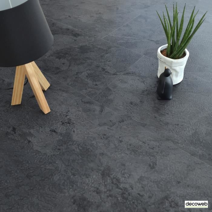 Dalles sol PVC - Click à plat - Ardoise Naturelle (1,49 m²)