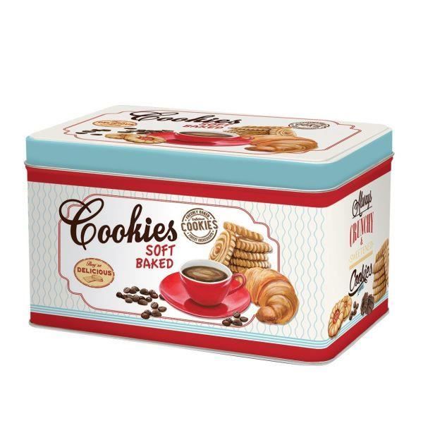 BOITE A BISCUITS EN METAL 22 X14 X 13 CM DECOR COOKIES - EASYLIFE