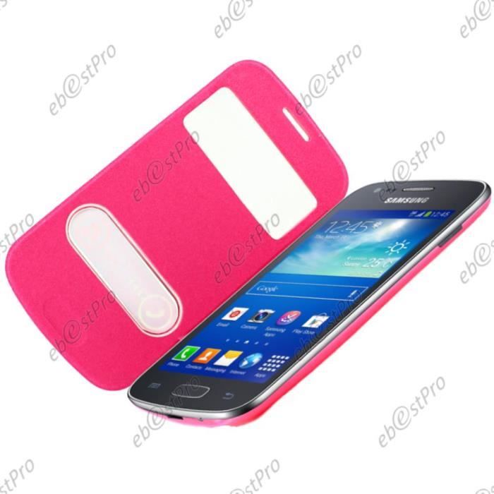 ebestStar® Housse view Rose Samsung Galaxy Trend