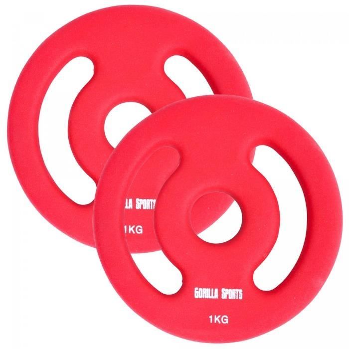 Paire de disques à poignées Néoprène - 2 x 1 KG (2 KG)
