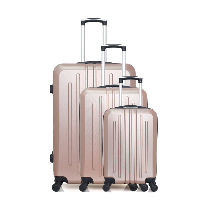 HERO – SET DE 3 - ABS – 75cm – 4 roues – VOSGES – ROSE DORE