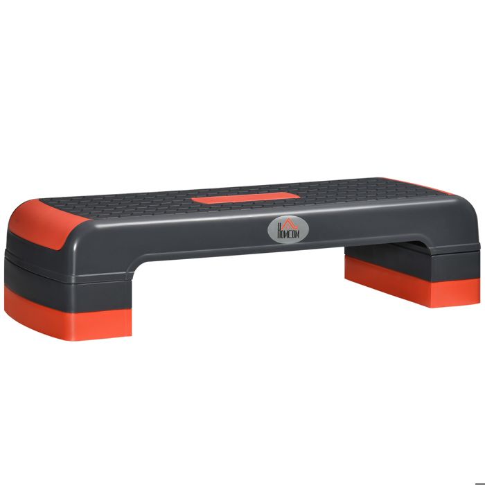 Stepper Fitness Aerobic hauteur reglable surface antiderapante dim. 78L x 28l x 10/15/20H cm PP noir rouge 78x28x20cm Rouge
