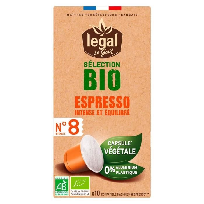 LEGAL Cafés Selection Bio Espresso - 10 Capsules