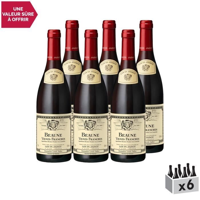 Beaune 1er Cru Les Vignes Franches Rouge 2015 - Lot de 6x75cl - Louis Jadot - Vin AOC Rouge de Bourgogne - Cépage Pinot Noir