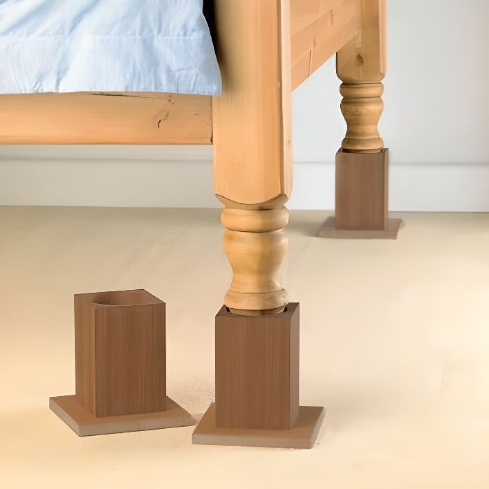 Cubes réhausseurs de lit blox grande stabilité, 4 pieds pour rehausser son lit