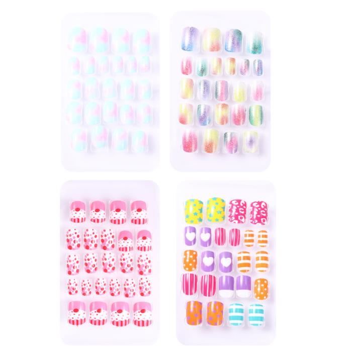 4 boîtes faux ongles enfants belle mode créative outil de manucure ornement Nail FAUX ONGLES - CAPSULE - TIPS - FORME - PROTHESE