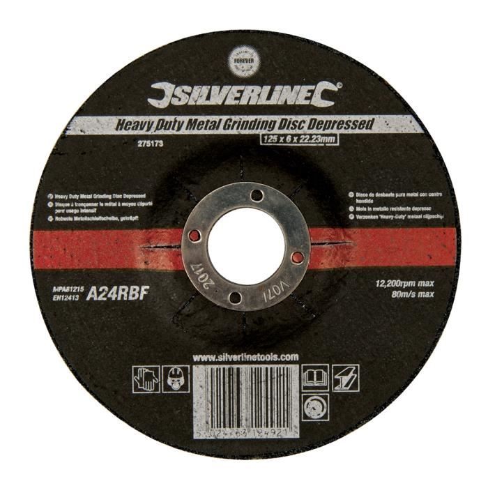 DISQUE À TRONÇONNER LE MÉTAL À MOYEU DÉPORTÉ POUR USAGE INTENSIF 125 X 6 X 22,23 MM SILVERLINE 275173