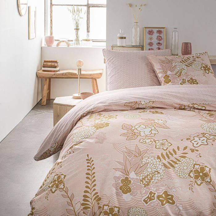 TODAY Parure de lit SUNSHINE 5.23 - 2 personnes - 240 x 260 cm coton - Imprimé Rose Floral TODAY