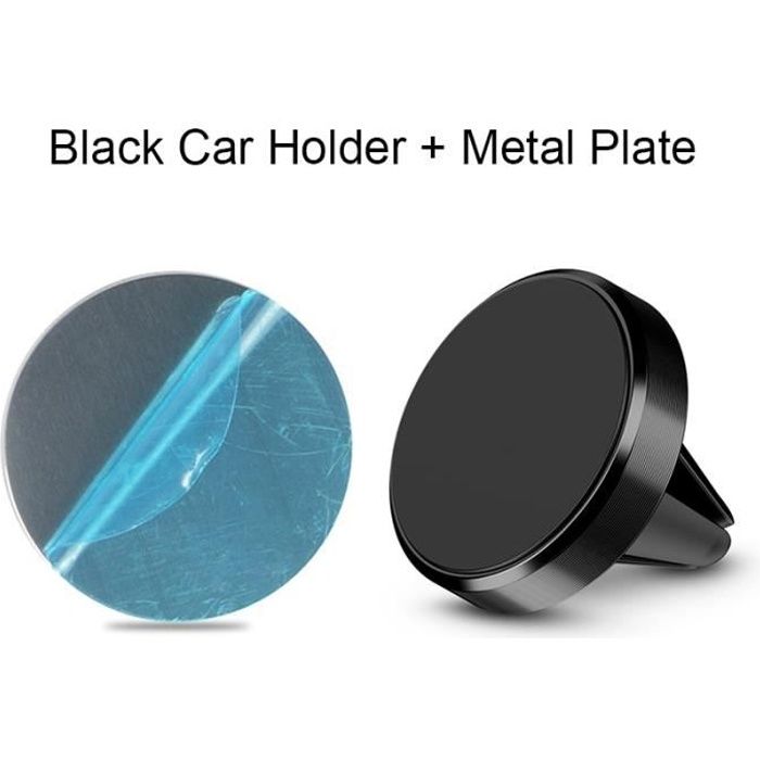 black -Porte téléphone magnétique pour voiture, support universel, ventilateur rotatif à 360, navigation GPS, pour portable dans une