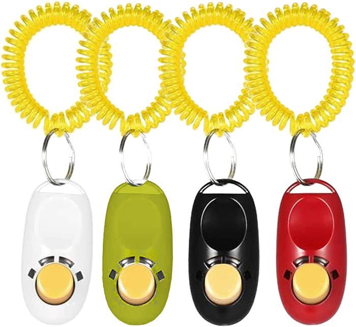 Meilleurs prix pour Clicker de dressage de chien, clicker de chien de compagnie, clicker d'animal de compagnie, clicker de dressage de chien 4 pièces