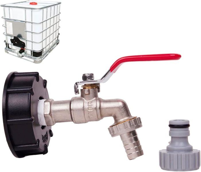 Robinet Cuve 1000L IBC Raccord Robinet Avec Raccord De Tuyau 1/2 Pour