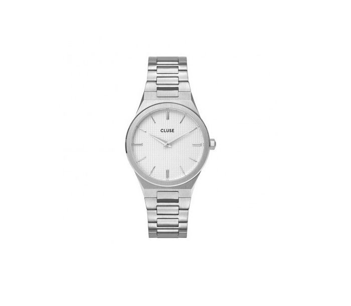 Montre Femme - CLUSE - Vigoureux - Acier Gris - Cadran Blanc - Résistante à leau 50m Montre Femme - CLUSE - Vigoureux - Acier Gris - Cadran Blanc - Résistante à leau 50m