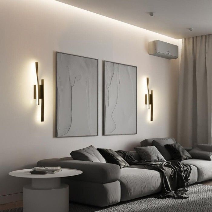 WOTTES Applique Murale LED Intérieur 42.5CM Noir Lampe Murale Moderne Lumière Blanche Chaude 4pcs pour Salon Escalier Couloir