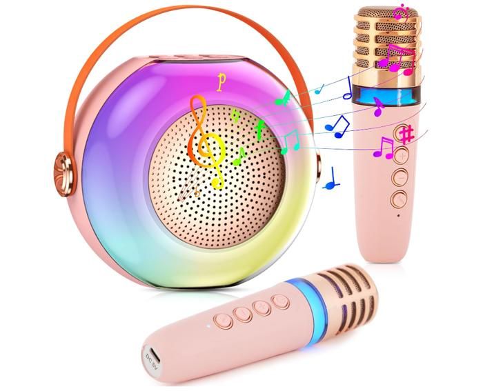 IGUGI Micro Karaoke Enfant avec 2 Micro sans Fil Bluetooth,Cadeau Fille 3-12 Ans,Bluetooth Portable avec Effets de Changeur de Voix et Lumières LED,pour Enfant Adulte Fille Cadeau Chanter IGUGI Micro Karaoke Enfant avec 2 Micro sans Fil Bluetooth,Cadeau Fille 3-12 Ans,Bluetooth Portable avec Effets de Changeur de Voix et Lumières LED,pour Enfant Adulte Fille Cadeau Chanter