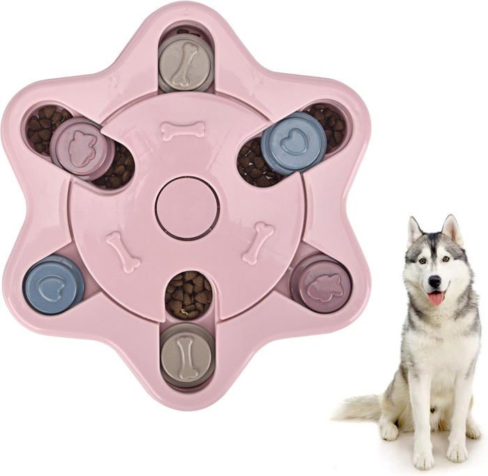 Comparer les prix de Distributeur de friandises pour chien, jeu cérébral stimulant le QI, jouet pour chiots contre l'ennui, distribution lente de friand