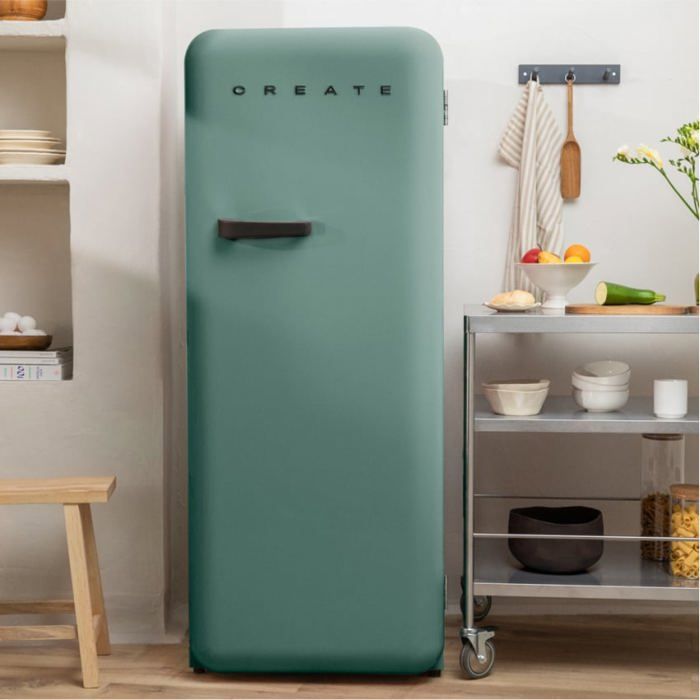 Réfrigérateur rétro - Create - 281L - Vert sauge - Esthétique années 50 - Grande capacité