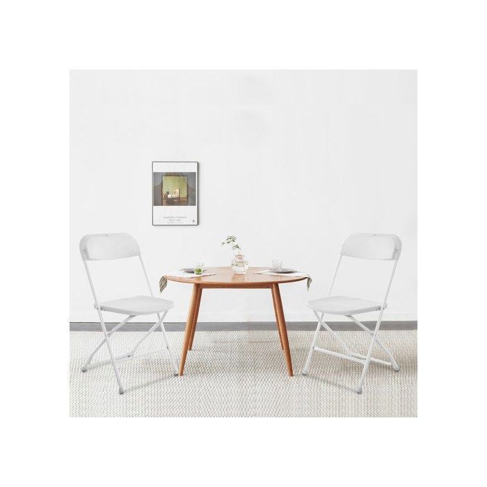 Lot de 2 chaises pliantes en plastique blanc