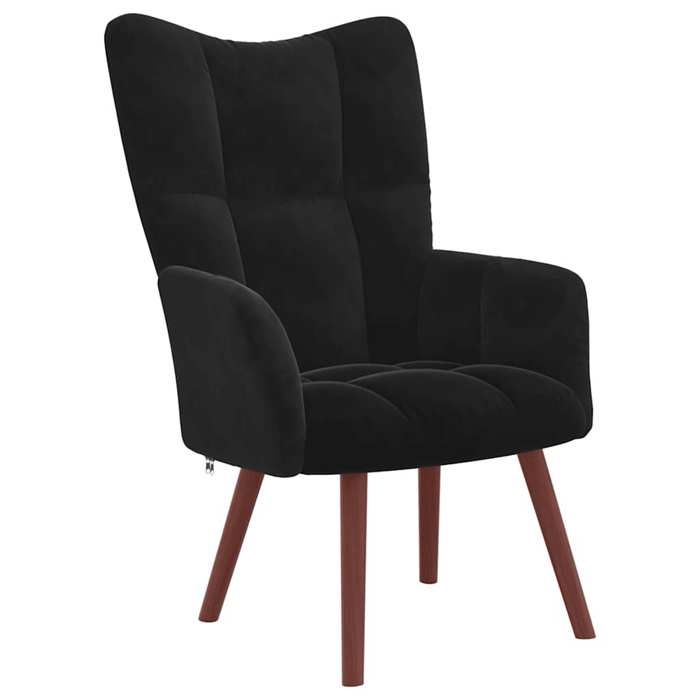 (SOLDES JUILLET)Fauteuil Relax/Chaise de relaxation - CLOUD - Salon & Chambre Noir Velours FR1328057