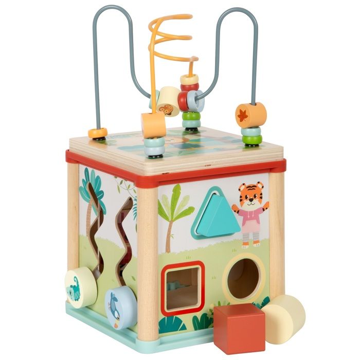Cube déveil - SMALL FOOT COMPANY - Jungle Friends - Bois FSC - 5 activités - 12 mois à 3 ans Cube déveil - SMALL FOOT COMPANY - Jungle Friends - Bois FSC - 5 activités - 12 mois à 3 ans