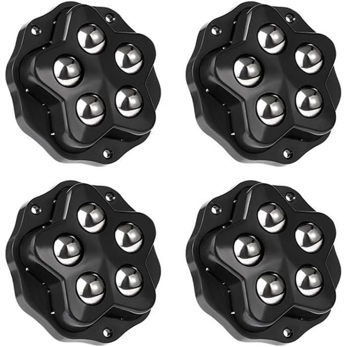 4 Pièces Roulettes Pivotantes Auto-adhésives capacité 50KG avec adhésif et vis Petite Roulettes