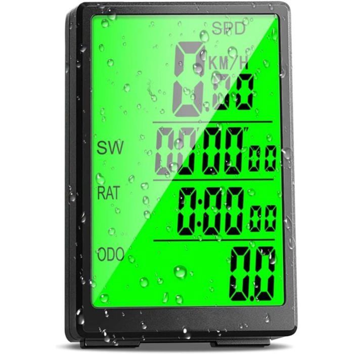 Compteur de vélo sans fil 31 fonctions compteur de vitesse grand écran de 3 compteur de vitesse de vélo étanche sans fil rév