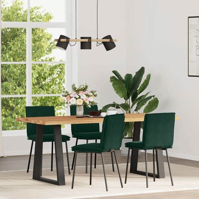 NEW 2026 Chaises à manger lot de 4 desgin Scandinave Pour 4 personnes Vert foncé Velours 45x54x83 cm L339