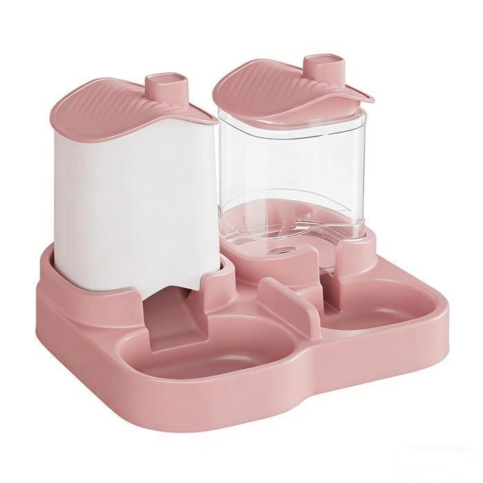 Meilleurs prix pour Distributeur automatique eau & nourriture capacité 4 L pour chiens moyens et grands en PP rose