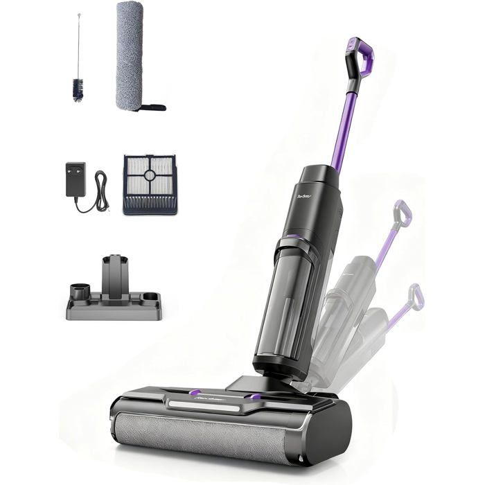 Aspirateur balai laveur sans fil - SVATV - 3 en 1: Aspiration Mopping Lavage - 35 min autonomie - Écran LED - Svatv