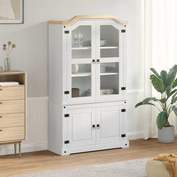 vidaXL Vitrine Blanc 1035 x 42 x 180 cm Pin massif 42024945