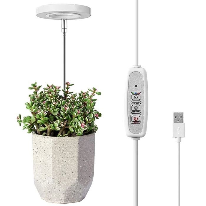 Lampe Croissance Plantes Intérieures LED Spectre Complet avec Minuterie 4/8/12H et Luminosité Ajustable Économe et Durable