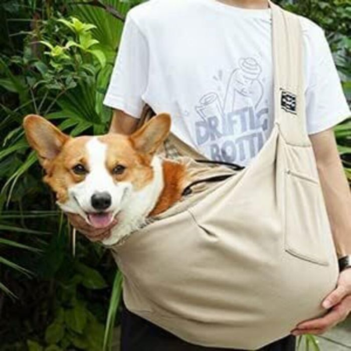 Sac bandoulière pour animaux - PZCC - Réglable - Pour petits et moyens animaux - Jusquà 13 kg - Polyester résistant