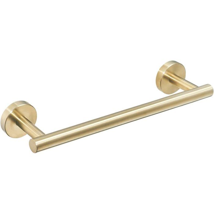 Porte-Serviette Mural 30cm en Acier Inoxydable Or Brossé - Barre de Serviette Luxe pour Salle de Bain