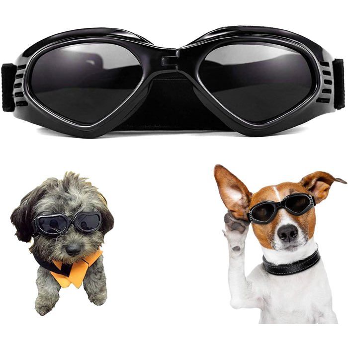 Lunettes de soleil pour animaux protection UV pliables lunettes pour animaux accessoire lunettes de soleil pour animaux (noires)