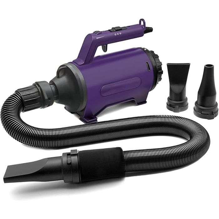Sèche-Cheveux pour Chien Blower Séchoir Animaux Pulseur Professionnel à Haute Vitesse pour Chien 3.8 HP Violet