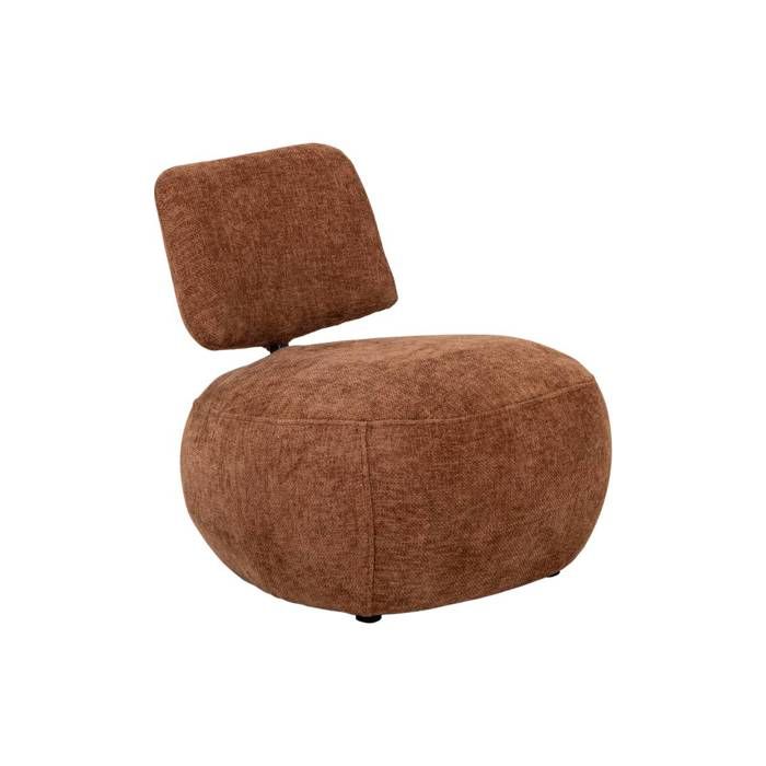 Fauteuil en tissu avec dossier terracotta Teresia