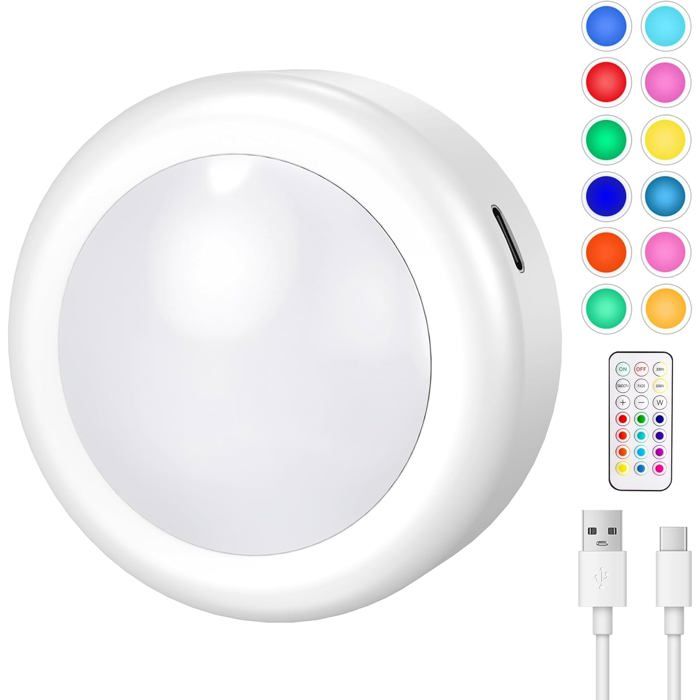 Lampe de Plac Spot Led Murale Telecommande S Fil Lampe Led RechargeableLampe Led S FilLampes ArmoireLuminosité LAMPE A POSER