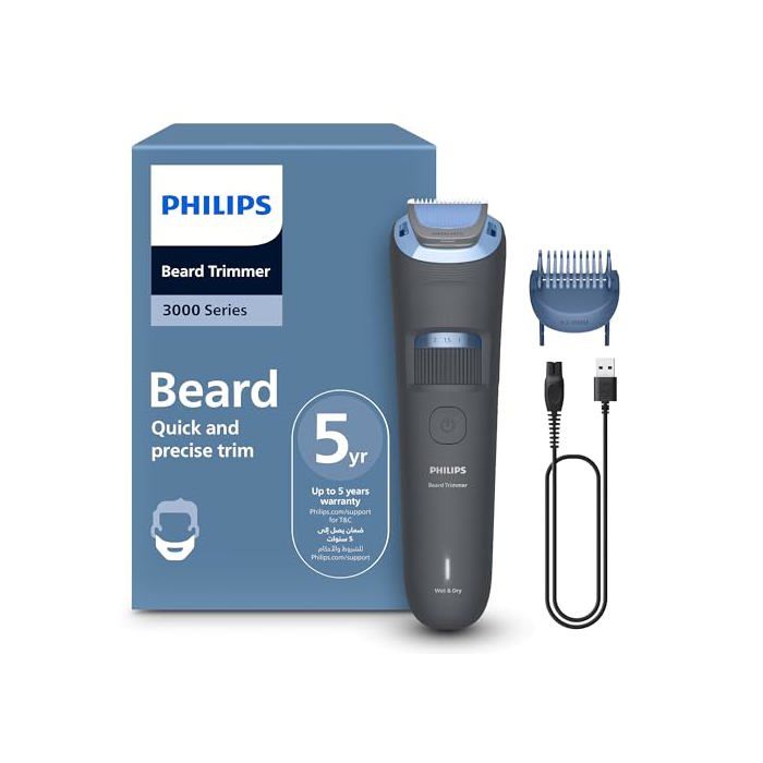 Tondeuse à barbe 3000 /15 Homme Épais Vraie Alimenté par batterie Acier inoxydable Rasage à sec