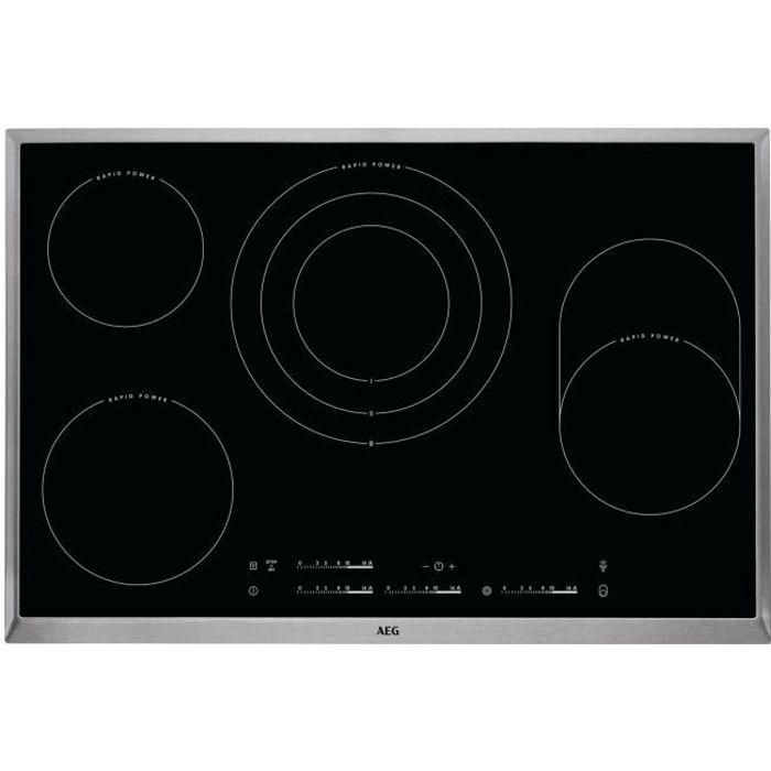 AEG HK854870XB, Intégré, Plaque avec zone à induction, Verre, Noir ...