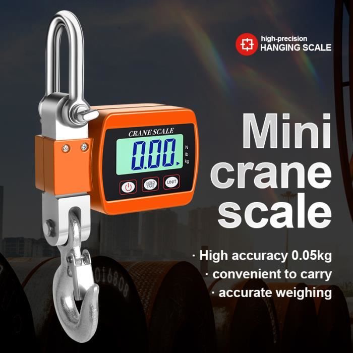 Balance Suspendue Hengrongshen - Jusqu'à 300 Kg, écran LCD En Kg/lbs/N - Parfaite Pour La Pêche, Les Bagages Et Le Gibier