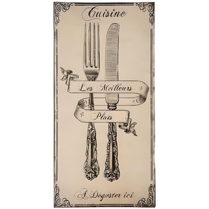 plaque deco vintage cuisine restaurant
