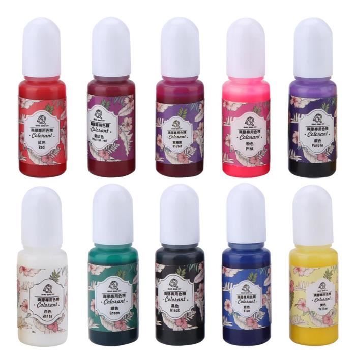 9 Couleurs Résine UV - 10g Par Pot - Pour Nail Art, Bijoux, DIY - Pigments Concentrés